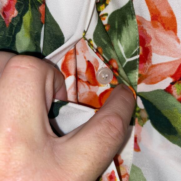 Tommy Hilfiger L Floral Blouse Garden Print Boho Bright Spring Summer Top Resort - Picture 7 of 10